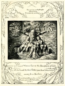 ウィリアム・ブレイクが描いた『ヨブ記』42章15節 作： William Blake