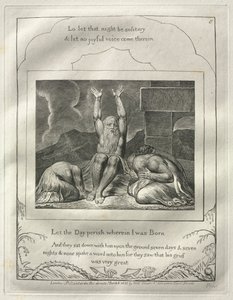 ヨブ記: No. 8、私が生まれた日を滅ぼそう 作： William Blake