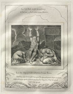 職業書：第8号、1825年、私が生まれた日を滅ぼそう。 作： William Blake