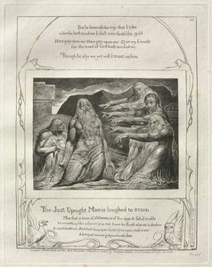 ヨブ記: Pl. 10、正義の男は嘲笑される 作： William Blake