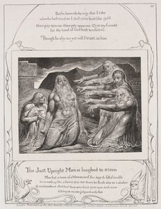ヨブ記: Pl. 10. 真っ直ぐな男は嘲笑される 作： William Blake