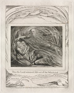 ヨブ記: Pl. 13,主はつむじ風の中からヨブに答えられた 作： William Blake