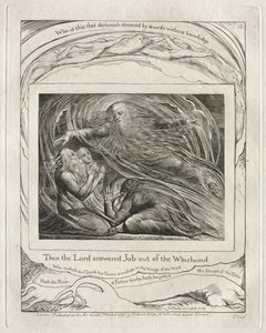 職業書：Pl。 13、1825年、主は旋風からヨブに答えられた。 作： William Blake