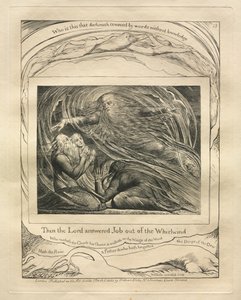 職業書：Pl。 13、1825年、主は旋風からヨブに答えられた。 作： William Blake