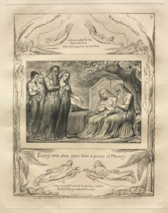 ヨブ記: Pl. 19, 誰もが彼にお金をくれた 作： William Blake