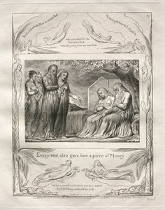 職業書：Pl。 19年、1825年、誰もが彼に金銭を与えた。 作： William Blake
