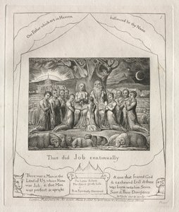 職業書：Pl。 1、1825年、このようにしてヨブは絶えず行った 作： William Blake