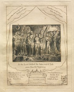 職業書：Pl。 21それで、主は1825年の初めよりも後半のヨブの終わりを祝福されました。 作： William Blake