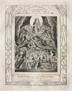職業書：Pl。 2、全能者がまだ私と一緒だったとき、私の子供たち...、1825年。 作： William Blake