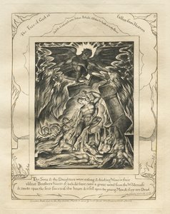 職業書：Pl。 3、あなたの息子と娘はワインを食べたり飲んだりしています...、1825年。 作： William Blake