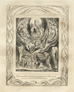 ヨブ記: Pl. 5、サタンは主の御前から出て行った 作： William Blake