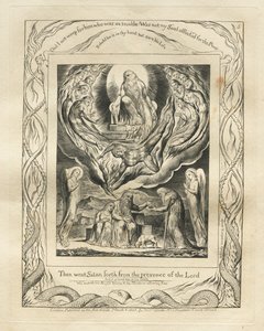 職業書：Pl。 5、1825年、主の臨在からサタンを出て行った。 作： William Blake