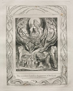職業書：Pl。 5、その後、1825年、主の臨在からサタンを去りました。 作： William Blake