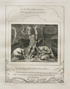 職業書：Pl。 8、1825年、私が生まれた日が滅びるように。 作： William Blake