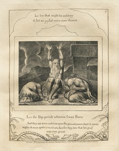 職業書：Pl。 8、1825年、私が生まれた日が滅びるように。 作： William Blake