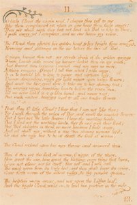 The Book of Thel、プレート5、II。 、O littleCloud。 。 。 。 作： William Blake
