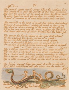 The Book of Thel、プレート 8、「IV. / 永遠の門 . . . .」 作： William Blake