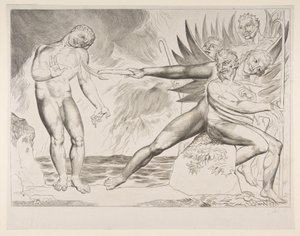 腐敗した役人の輪：ダンテス推測からの悪魔の拷問チャンポロ、ca。 1825-27。 作： William Blake
