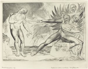 腐敗した役人のサークル。 チャンポロを苦しめる悪魔 作： William Blake
