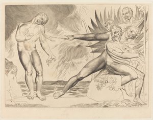 腐敗した役人のサークル。 チャンポロを苦しめる悪魔 作： William Blake