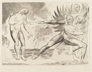 腐敗した役人のサークル。 チャンポロを苦しめる悪魔 作： William Blake
