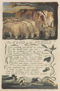「TheClod＆The Pebble」、「Songs of Experience」のプレート36、1794年（水彩によるレリーフエッチング）