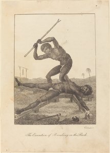 1793年に行われた「ラック上での破壊行為」の実行。 作： William Blake