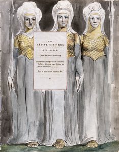 致命的な姉妹、「トーマス・グレイの詩」からのデザイン67 作： William Blake