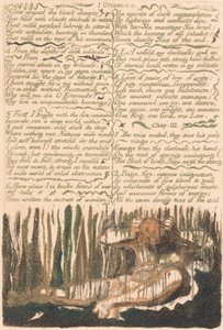 ウリゼンの最初の本、プレート4、荒涼とした砂漠の周りの召集。 。 。 。 （ベントレー4） 作： William Blake