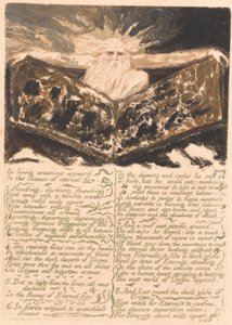 Urizen の最初の本、第 6 版、「生きている創造物の中には . . . .」 (ベントレー5) 作： William Blake