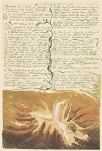 ウリゼンの最初の本、プレート19、「永遠の仕事のために伸ばされた..」 作： William Blake