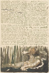ウリゼンの最初の本、プレート4、「荒涼とした砂漠の周りのマスター..」 作： William Blake