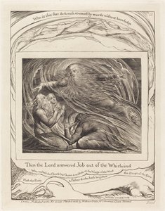 旋風の中からヨブに答える主 作： William Blake