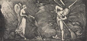 通訳者のパーラーを掃除する男 作： William Blake