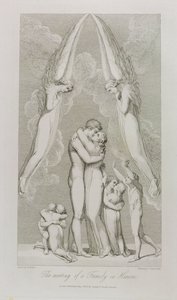 天国の家族の出会い、pl.4、ウィリアムブレイクによる「The Grave、A Poem」からの挿絵（1757-1827）、Luigi Schiavonetti（1765-1810）、1808