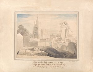彼女の夫を抱く未亡人％27s墓 作： William Blake