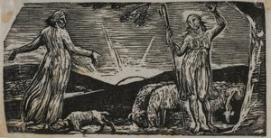 ウェルギリウスの牧師より、テノットがコリネットと共に反論する 作： William Blake