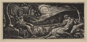 果樹の下のテノット、ヴァージルのソーントンズパストララル、1821年 作： William Blake