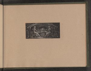 晩餐をするThenotとColinet（1821年 作： William Blake