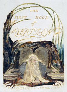 タイトルページ、「The First BookofUrizen」のプレート1 作： William Blake