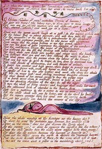 アルビオンの娘たちの幻影：「しかし、月が昇ると...」プレート7 1793年にデザインされ、1815年頃に完成（紙にペンと水彩を用いたレリーフ・エッチング）