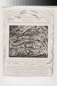 Com Sonhos Sobre Minha Cama Tu Me Assustas (gravura em papel da Índia chine collé) 作： William Blake