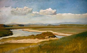 ローマ近郊のテベレ川の風景 作： William Blake Richmond