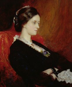 本の肖像。エミリー・メネル夫人-イングラム（1840-1904）1884（キャンバスに油彩） 作： William Blake Richmond