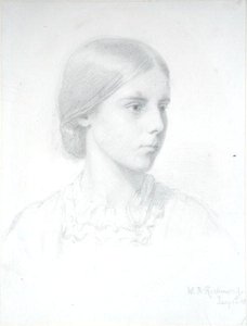 若い女性の肖像」（紙に鉛筆） 作： William Blake Richmond