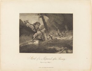 難破船のスケッチ 作： William Blake after George Romney