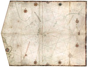 ウィリアム・ボローが作成した北海とバルト海の海域を示す海図、イングランド東海岸からスウェーデン湾の突端まで、1580年頃（ベラム紙） 作： William Borough