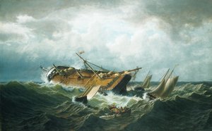 ナンタケット沖の難破船（嵐の後のナンタケット沖の難破船） 作： ウィリアム・ブラッドフォード