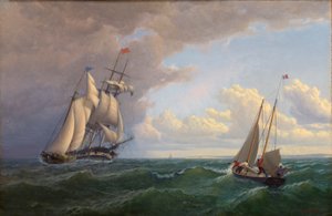ヴィニヤード沖の捕鯨船--アウトワード・バウンド 作： William Bradford