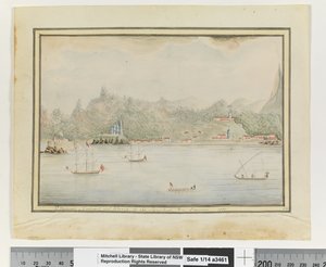 追記：37ページ。ヴィリアノン、グロリア修道院と水道橋。リオ・ジャネイロ1787」1802年頃（水彩画 作： William Bradley